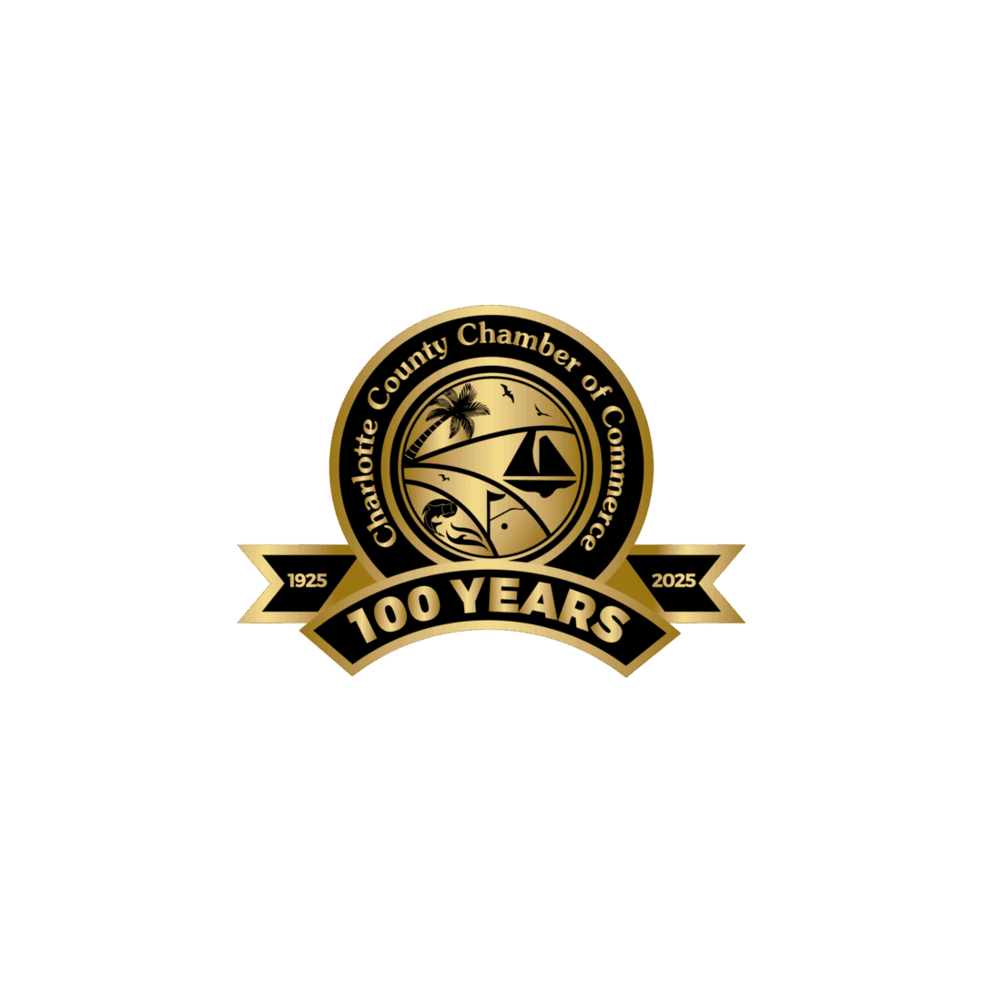 Charlotte County Chamber 100th anniversary logo.