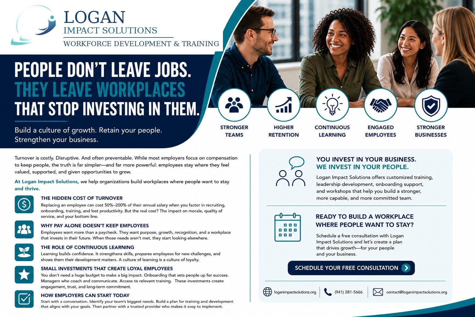 Build a workplace where employees want to stay. Learn how training, leadership development, and continuous learning improve retention and business success.